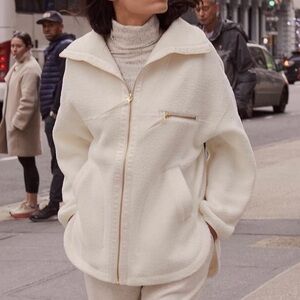 Varley Donley Fleece Jacket Egret Medium Comes Appleton Sherpa